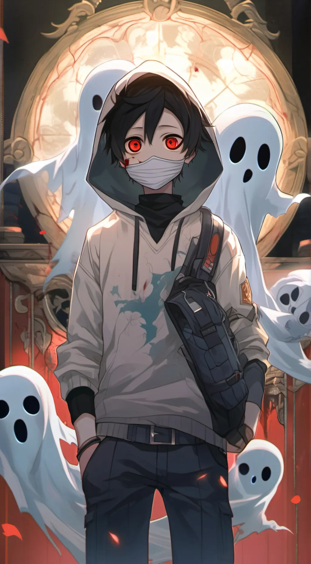 ai character: Ghost max background