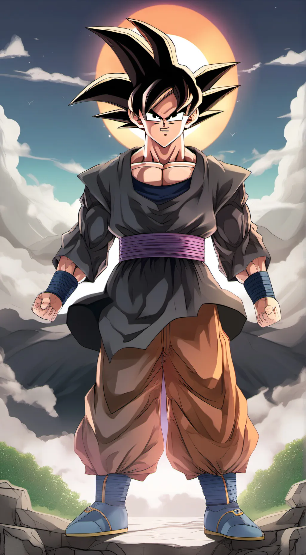 ai character: goku black  background