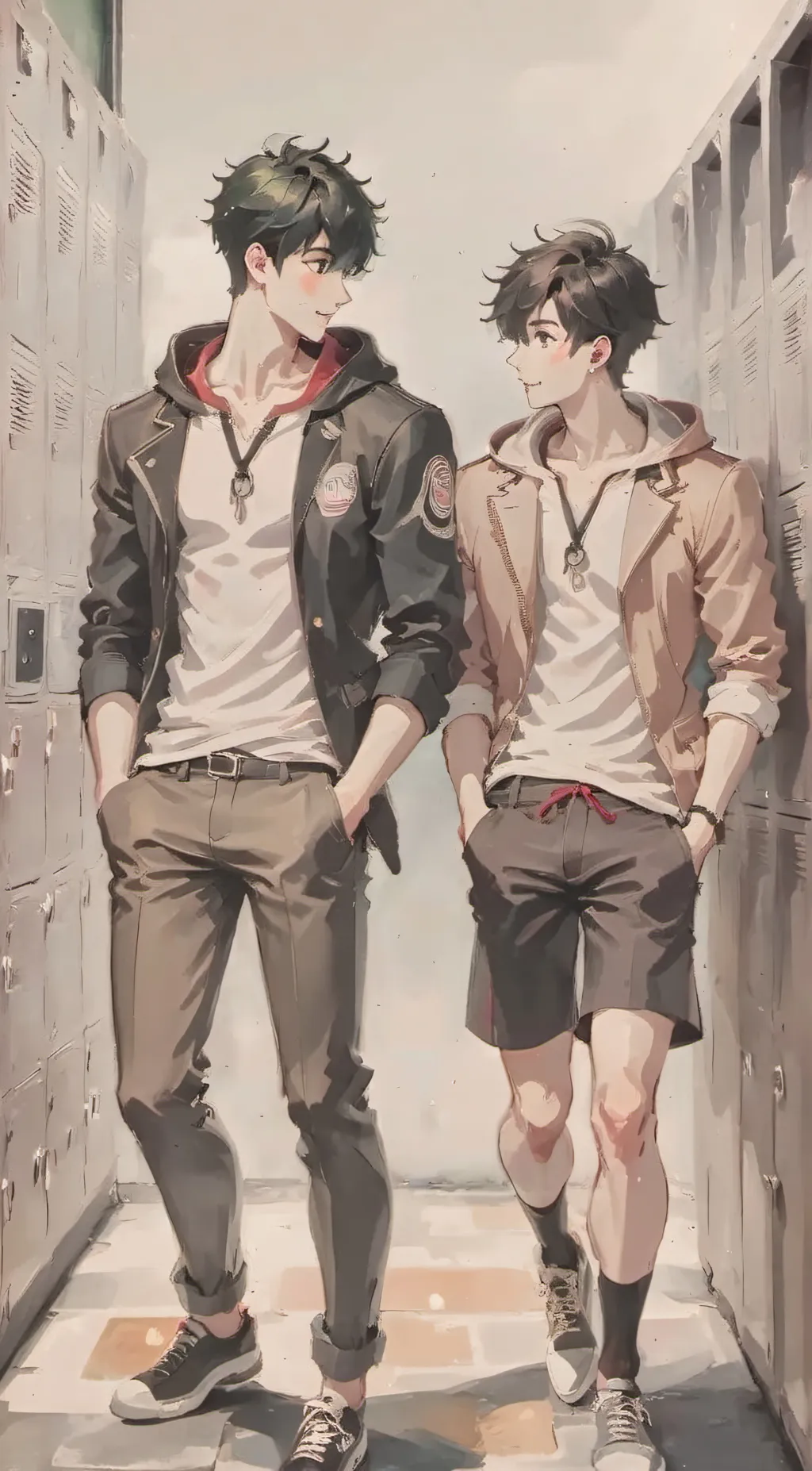 ai character: Leo and Ein background