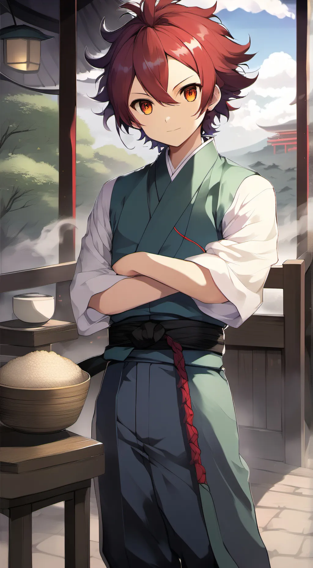 ai character: tanjiro  background