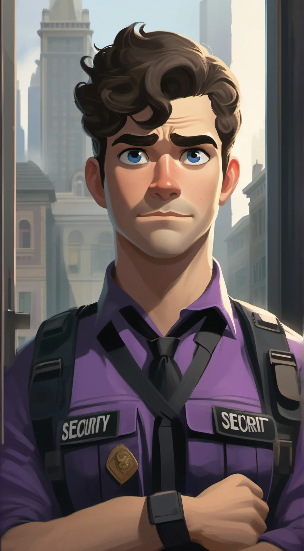 ai character: Mitchell White background