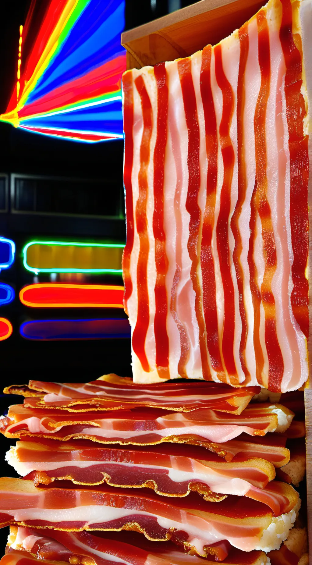 ai character: bacon background