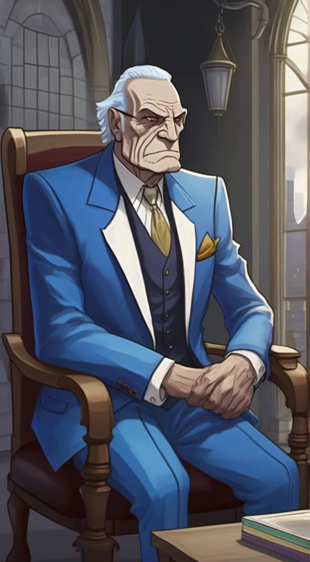 ai character: blutarch mann background