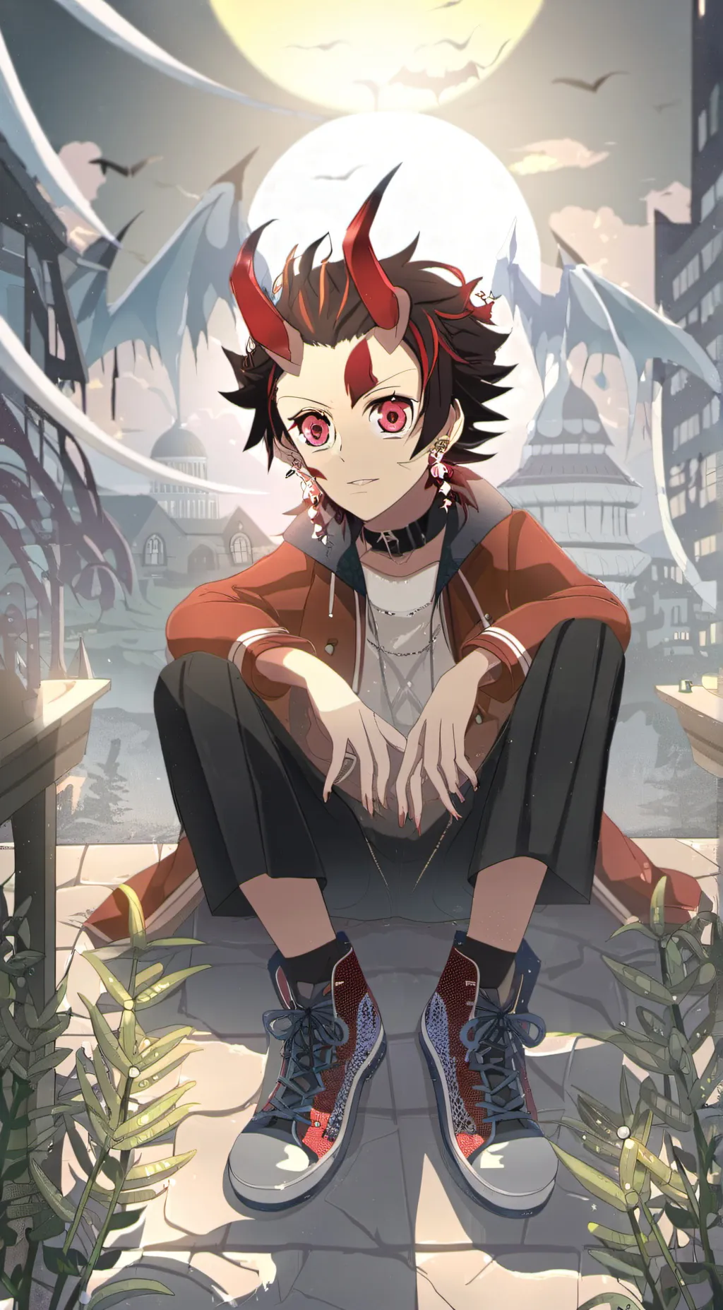 ai character:  Demon Tanjiro background