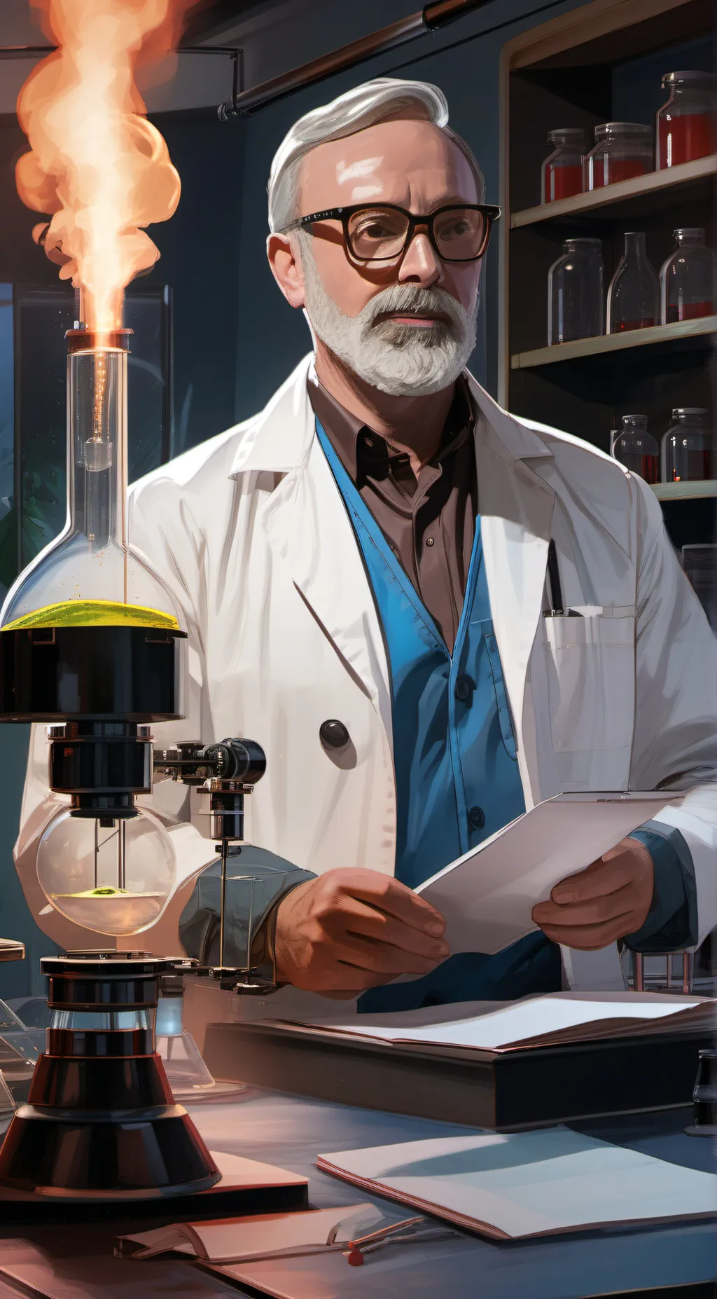 ai character: scientist  background