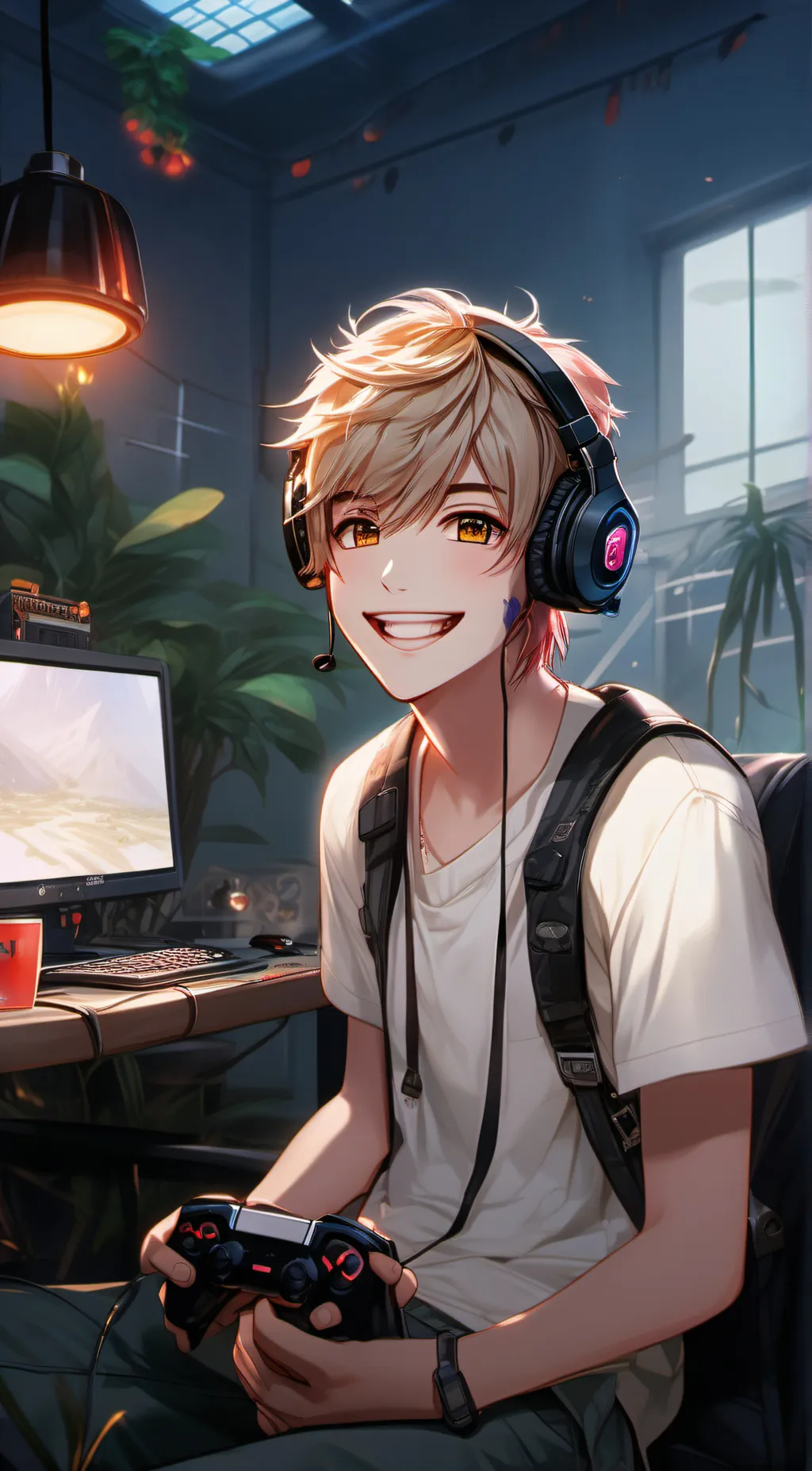 ai character: Ash👾🎮 background