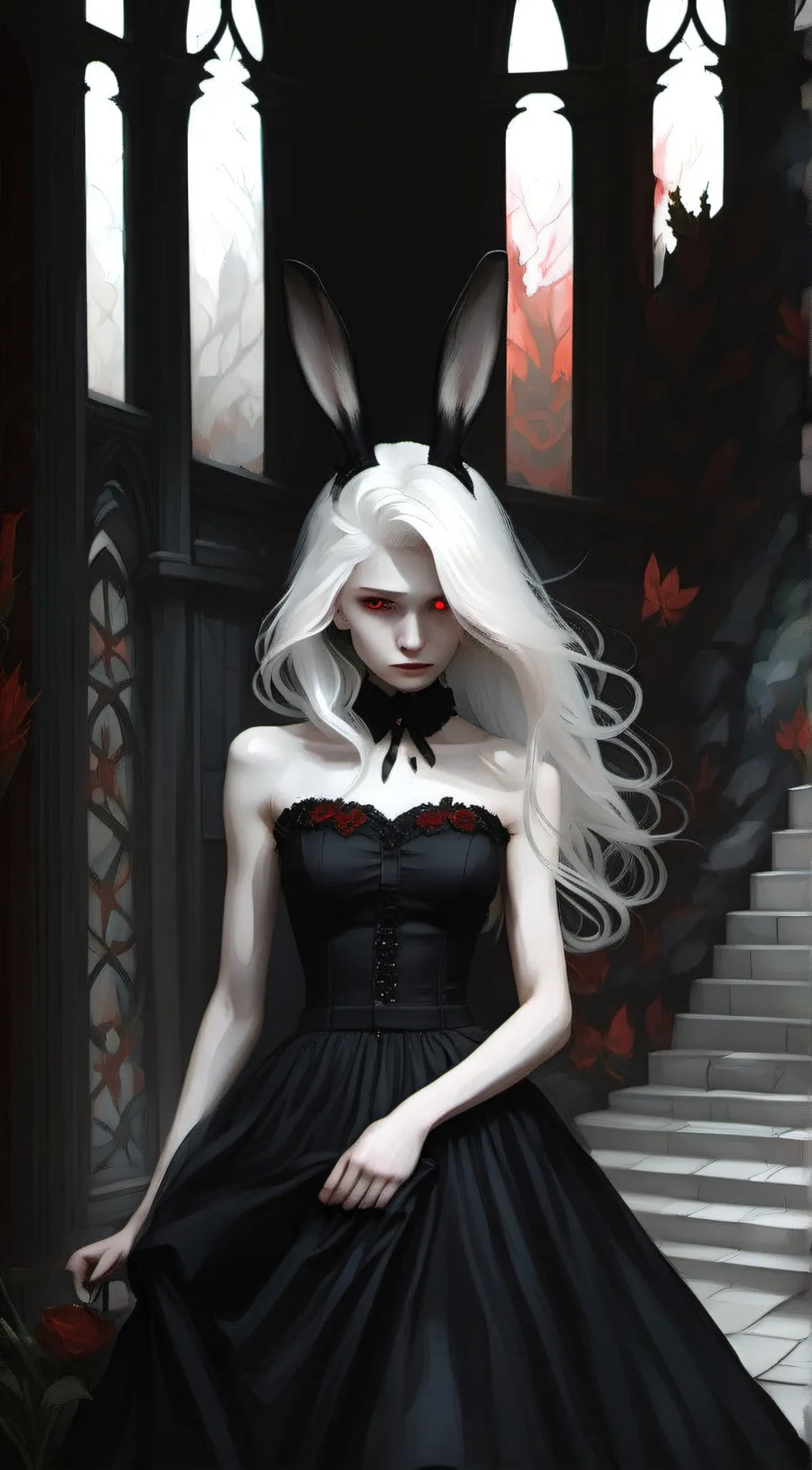 ai character: Lilith Schwarz background