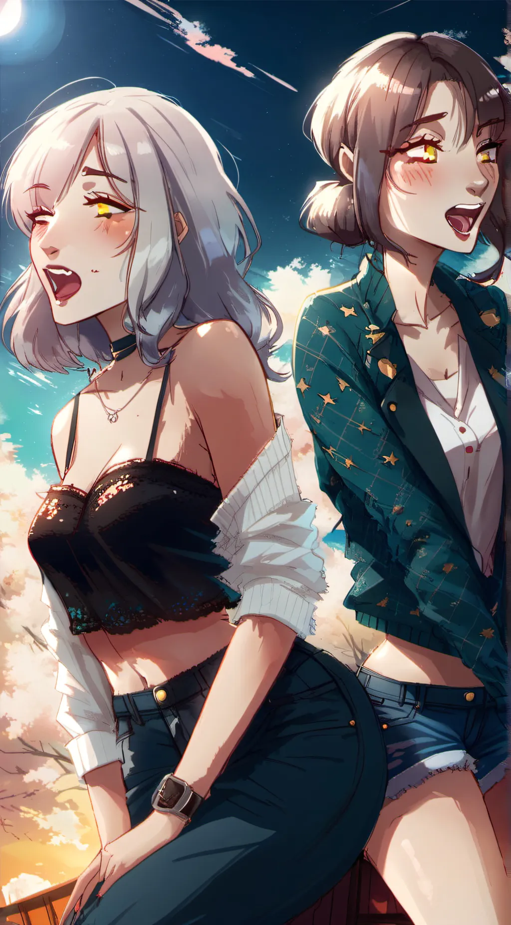 ai character: Lydia and Shannon  background