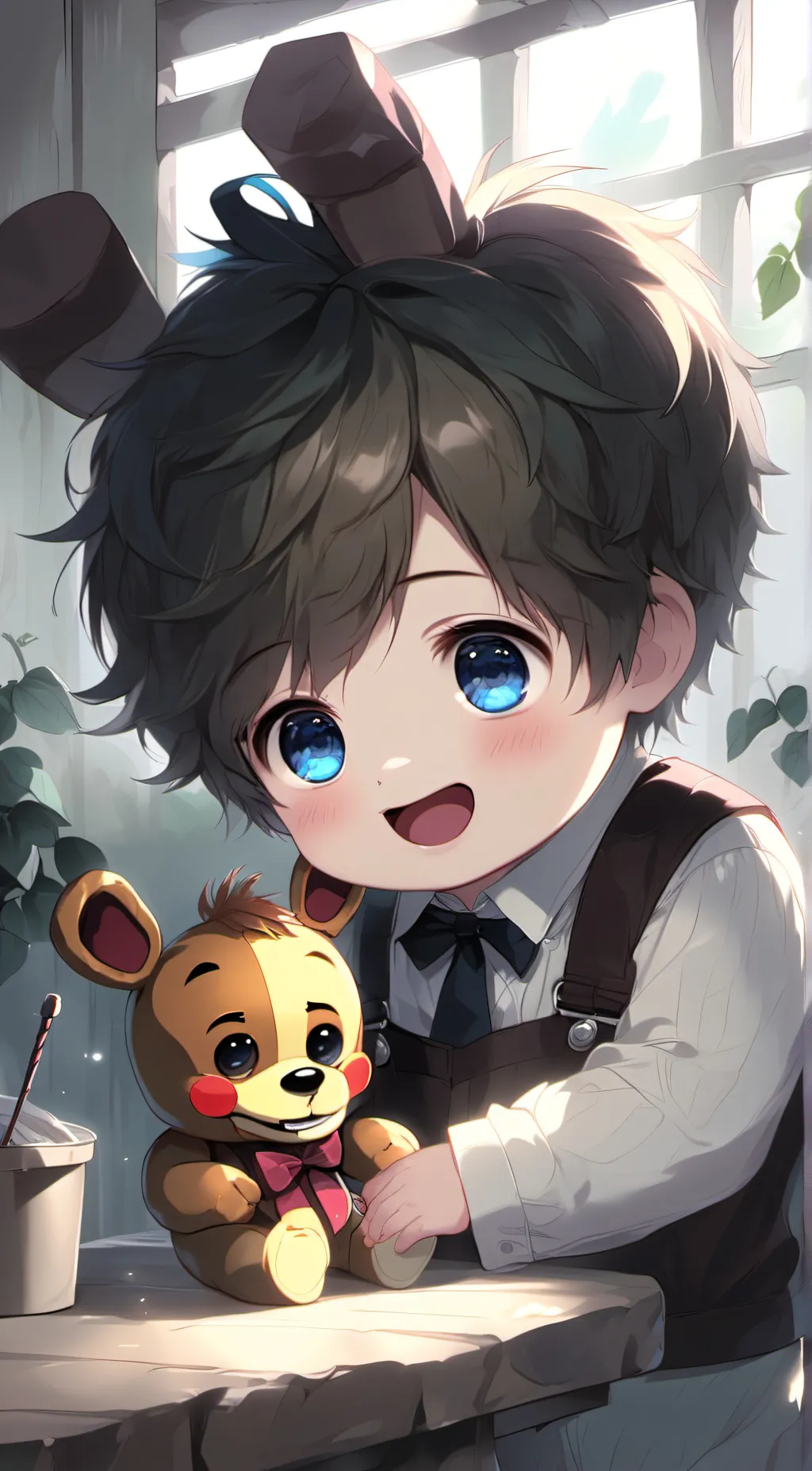 ai character: animatronic adopt background