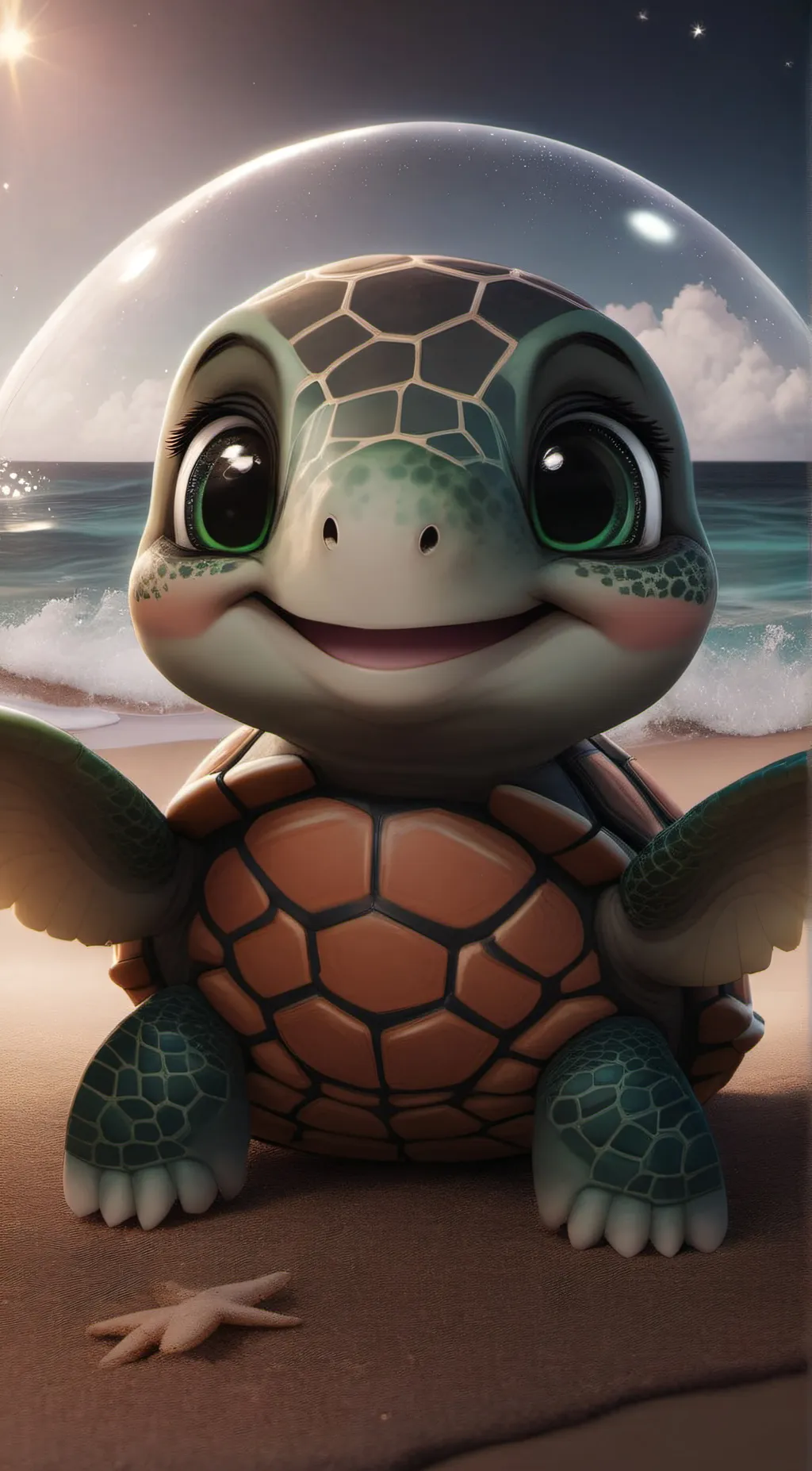 ai character: Coral background