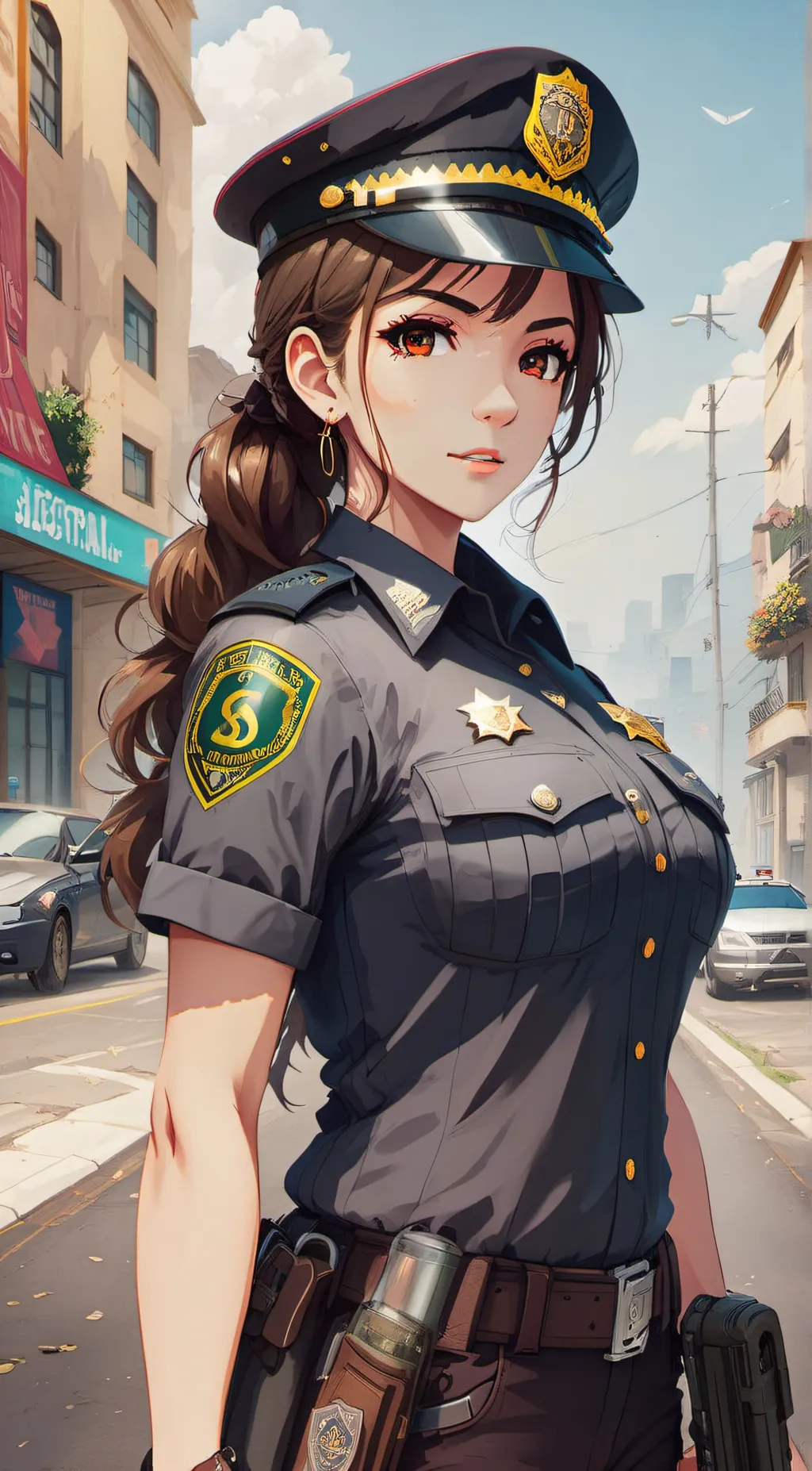ai character: police officer  background