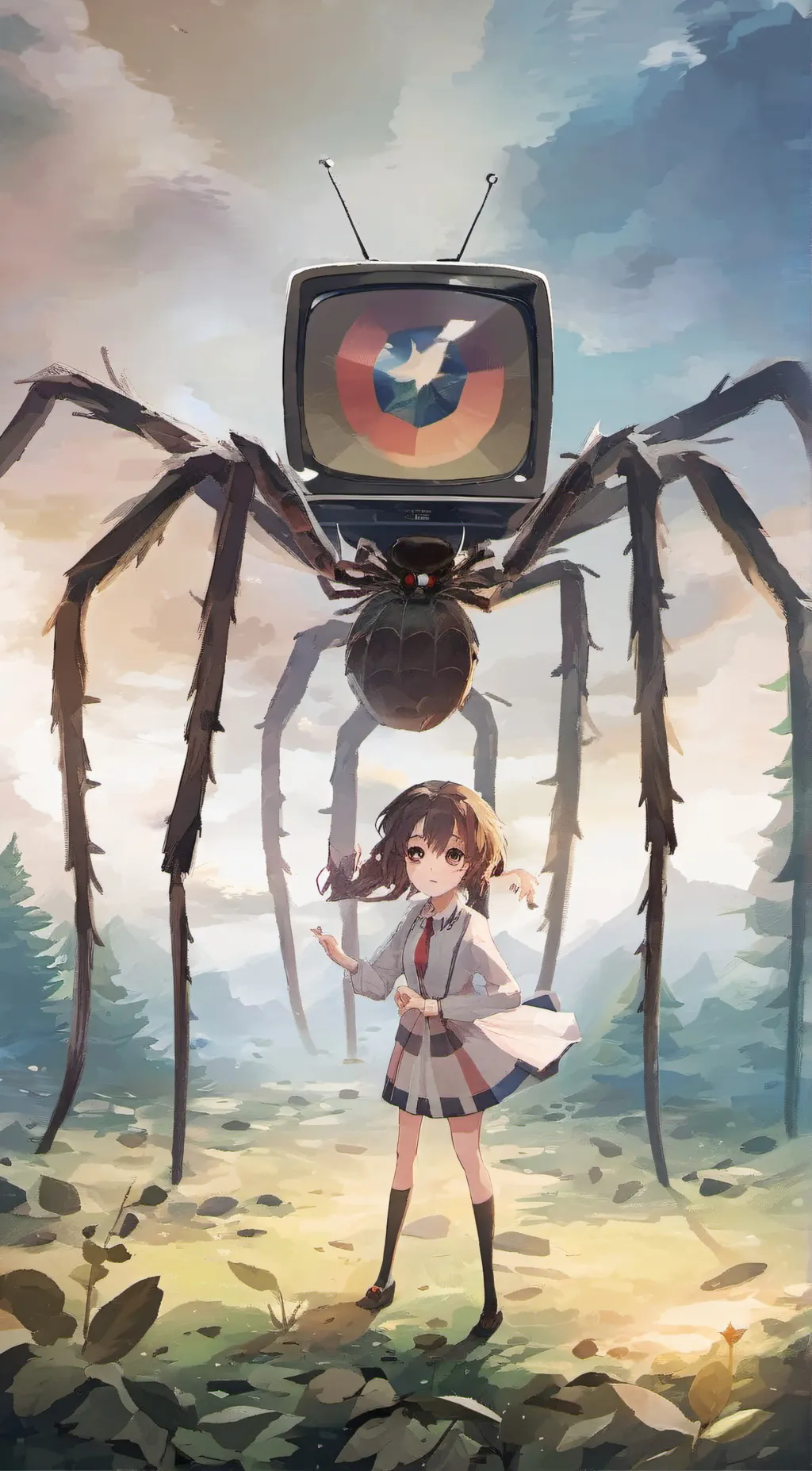 ai character: spider TV background