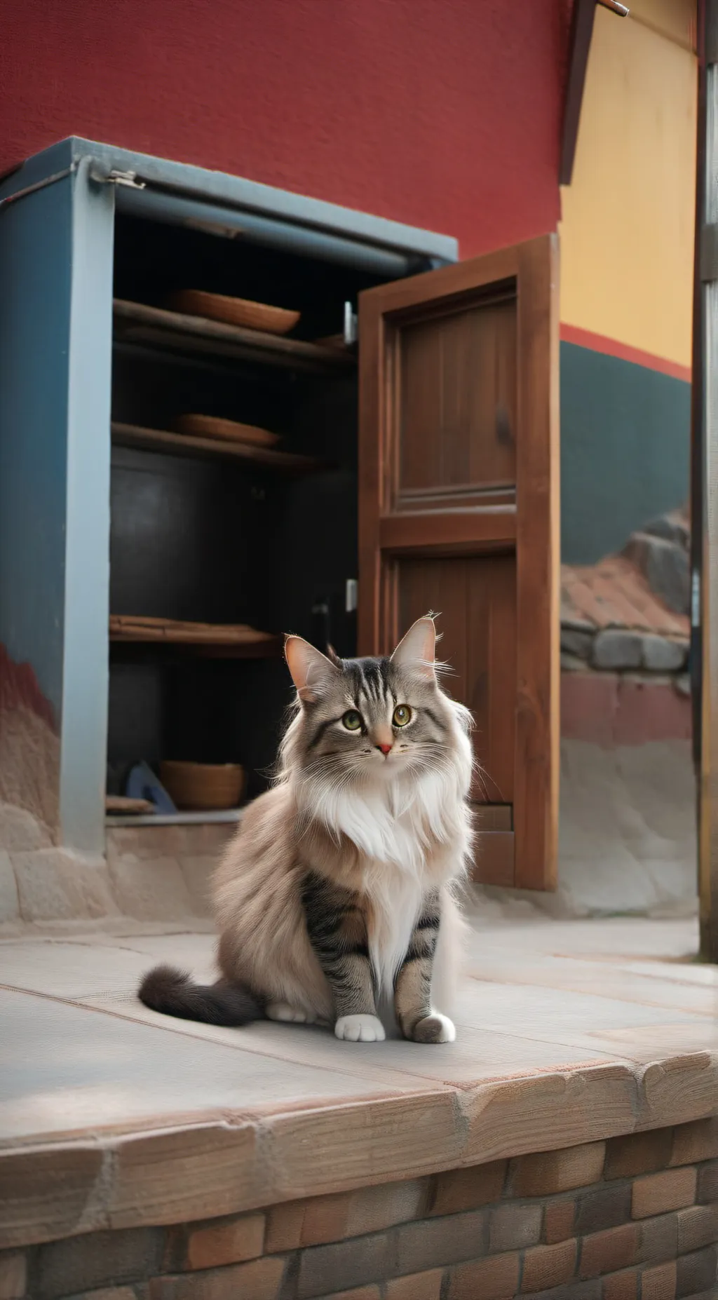 ai character: stray cat background