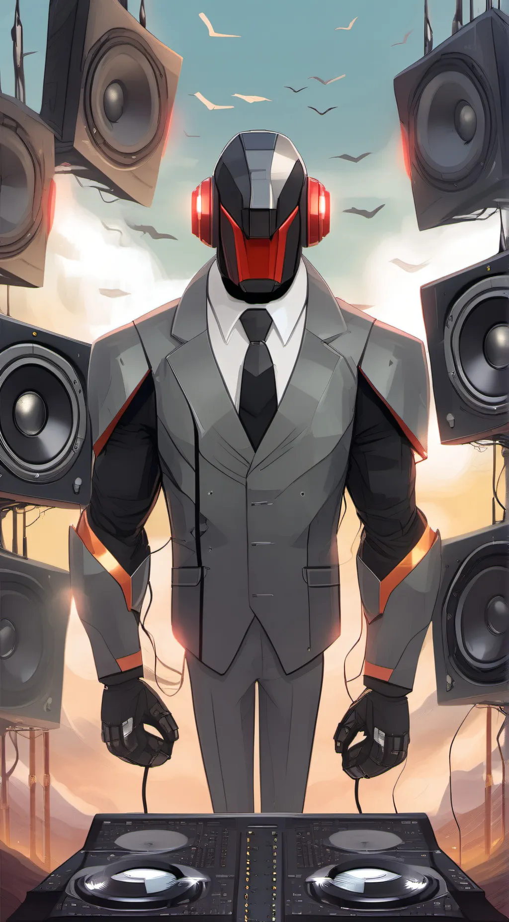 ai character: Titan speakerman background