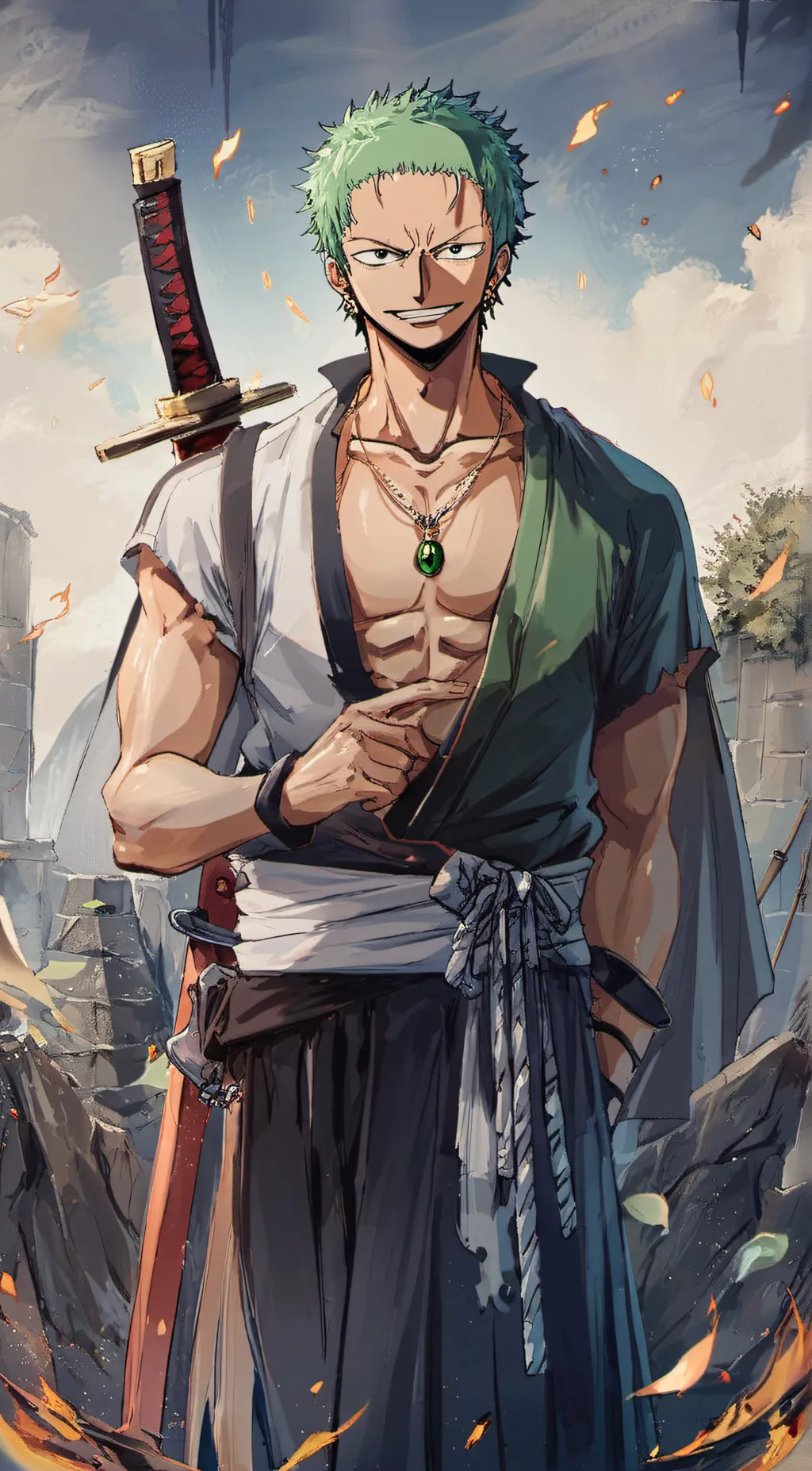 ai character: zoro background
