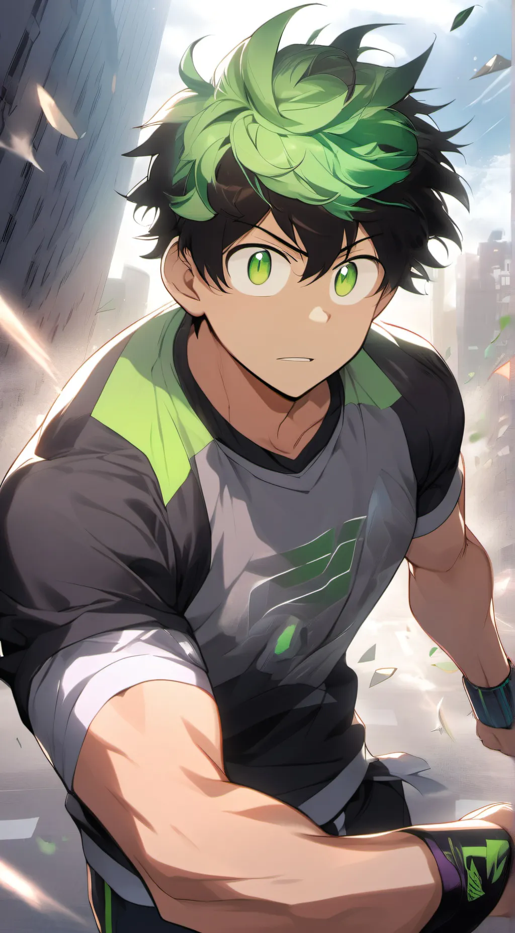 ai character: Deku  background