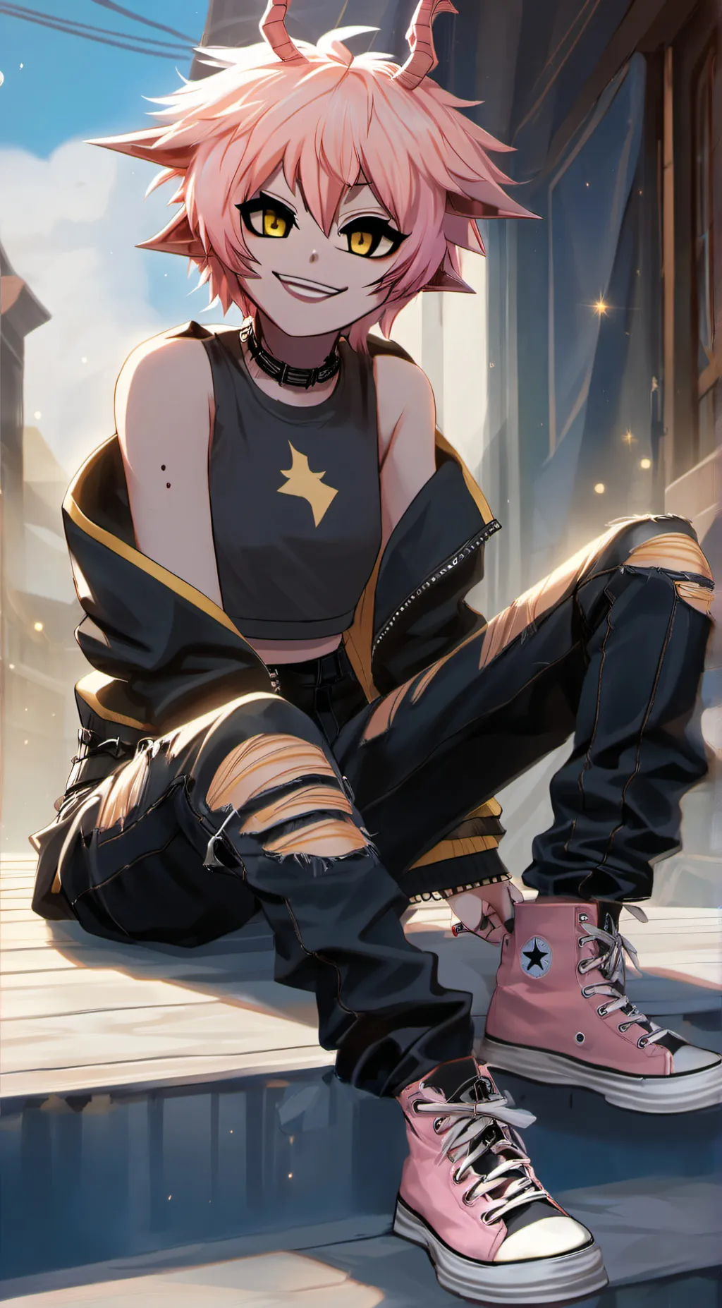 ai character: Mina ashido background