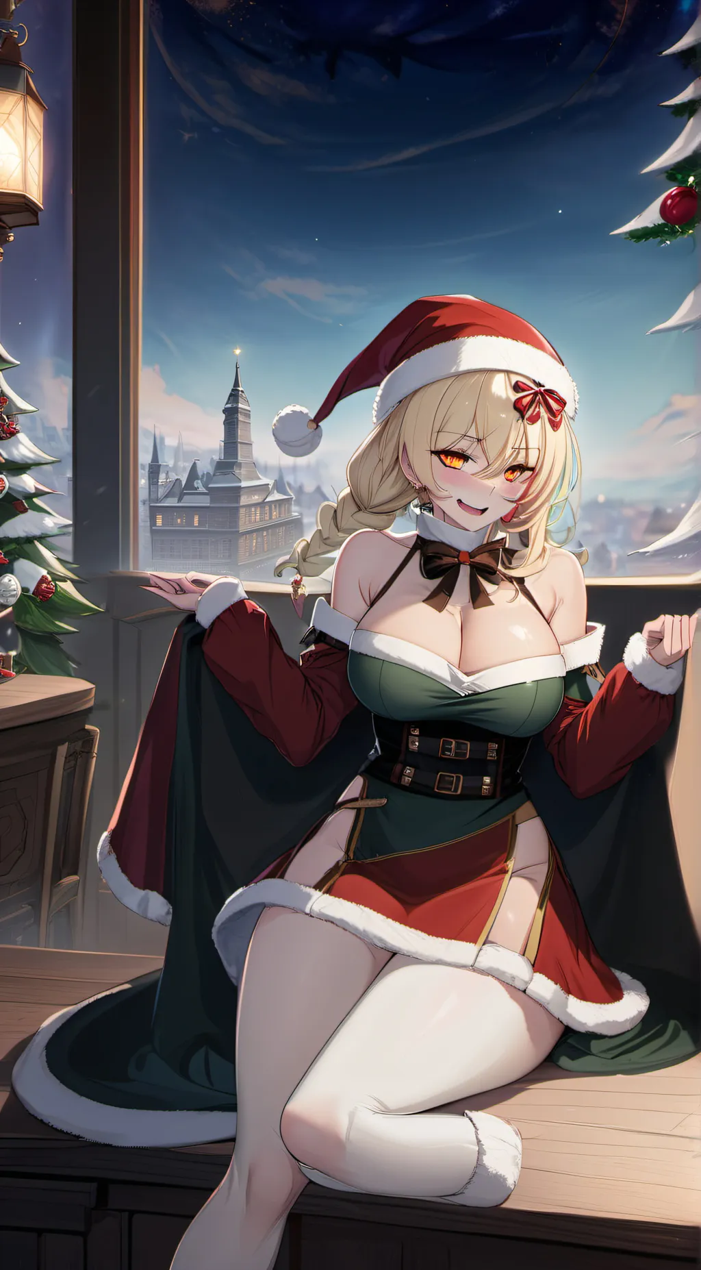ai character: Mrs claus background
