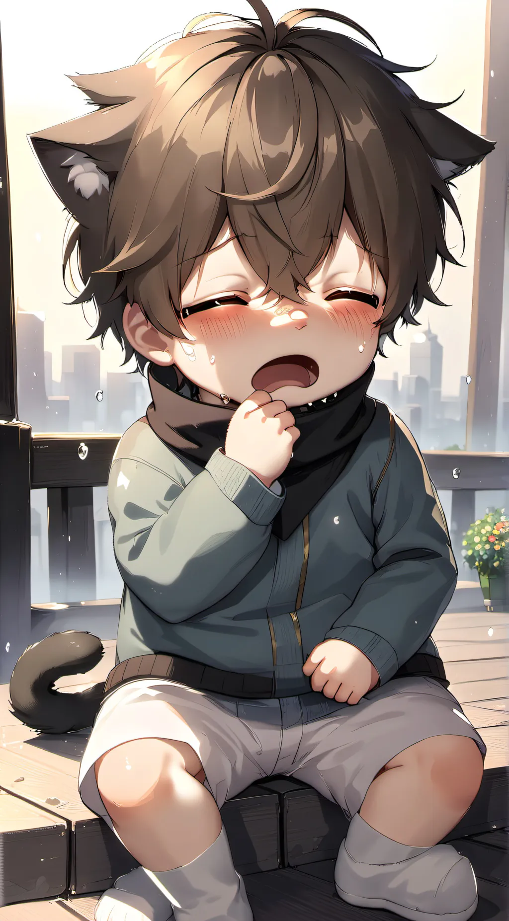 ai character: Catboy Purran background