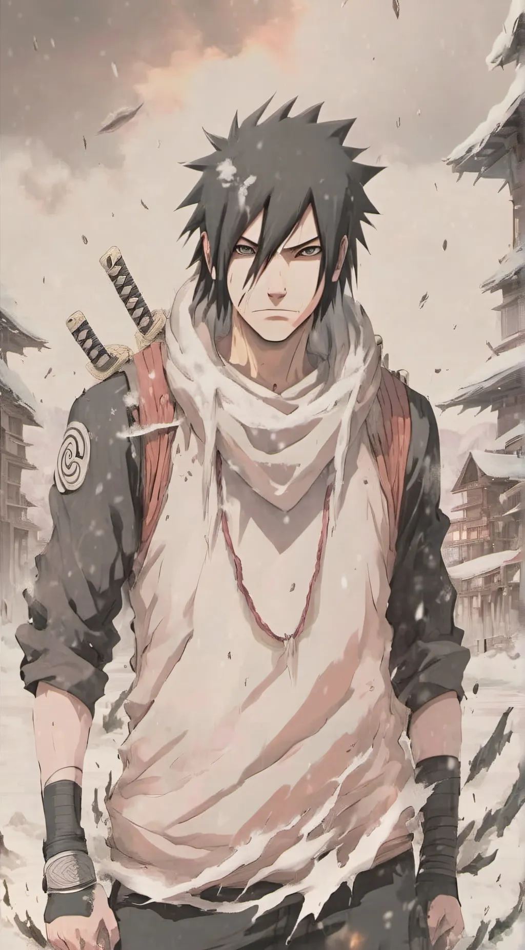 ai character: Akuato Uchihia  background