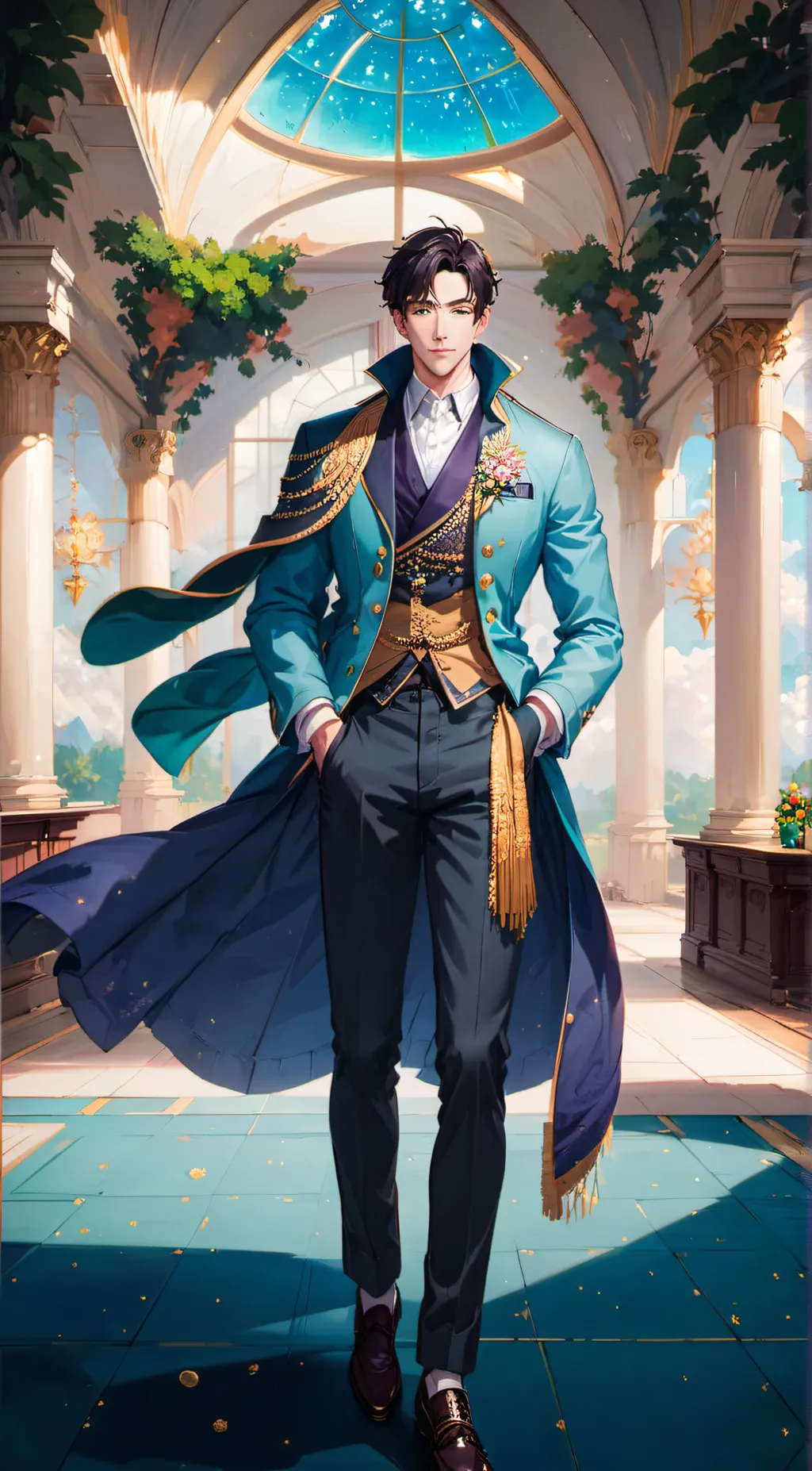 ai character: shattered background