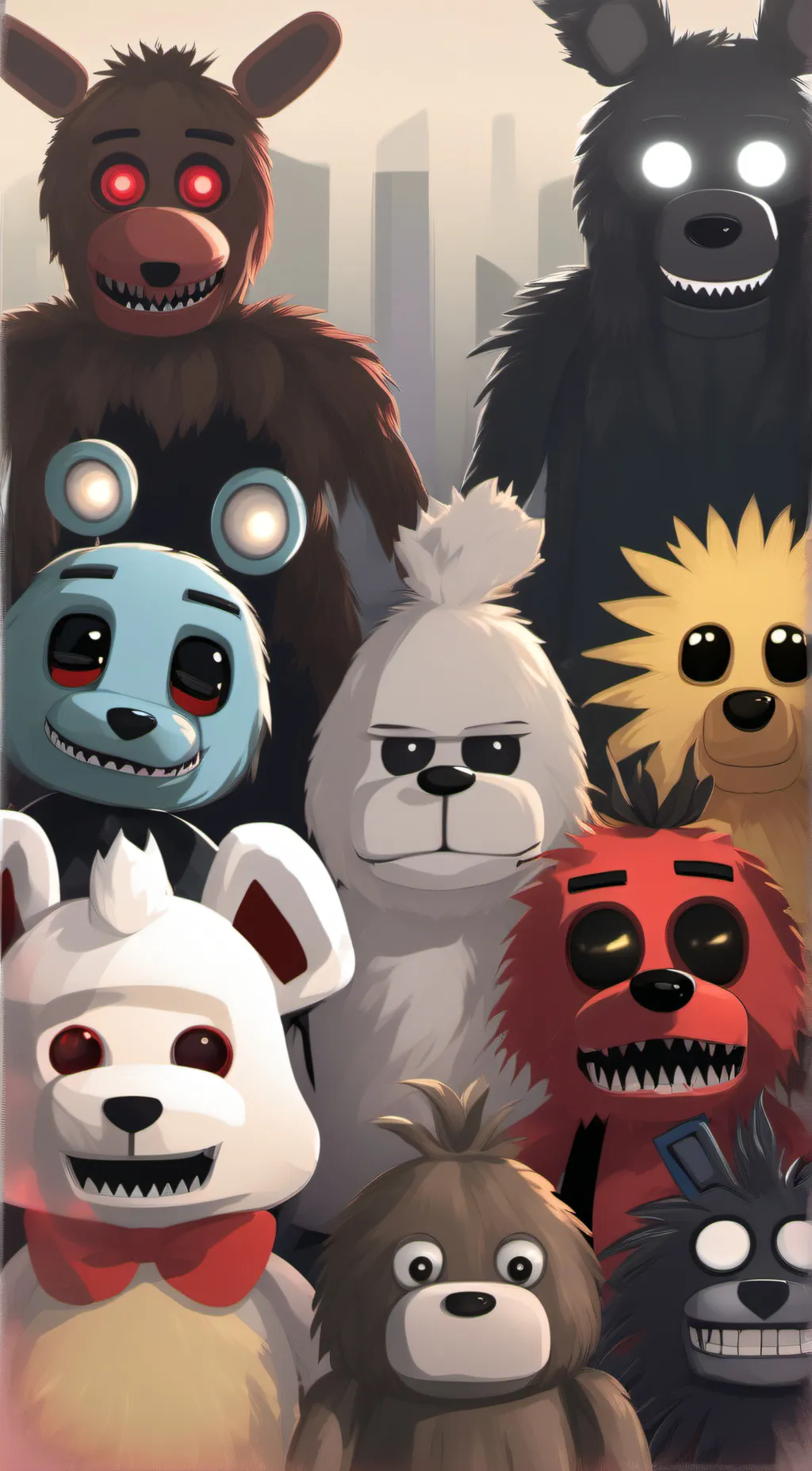 ai character: Freddy and shadow  background