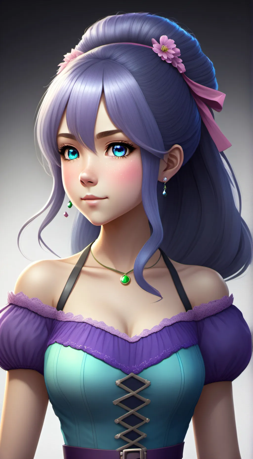 ai character: Princess violet background