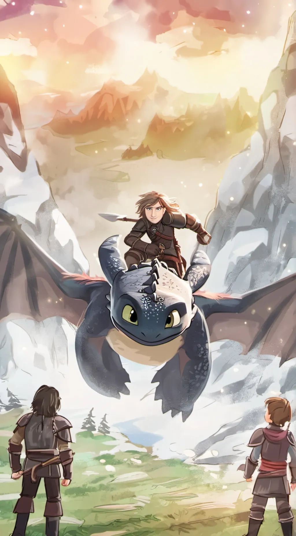 ai character: Httyd group chat background