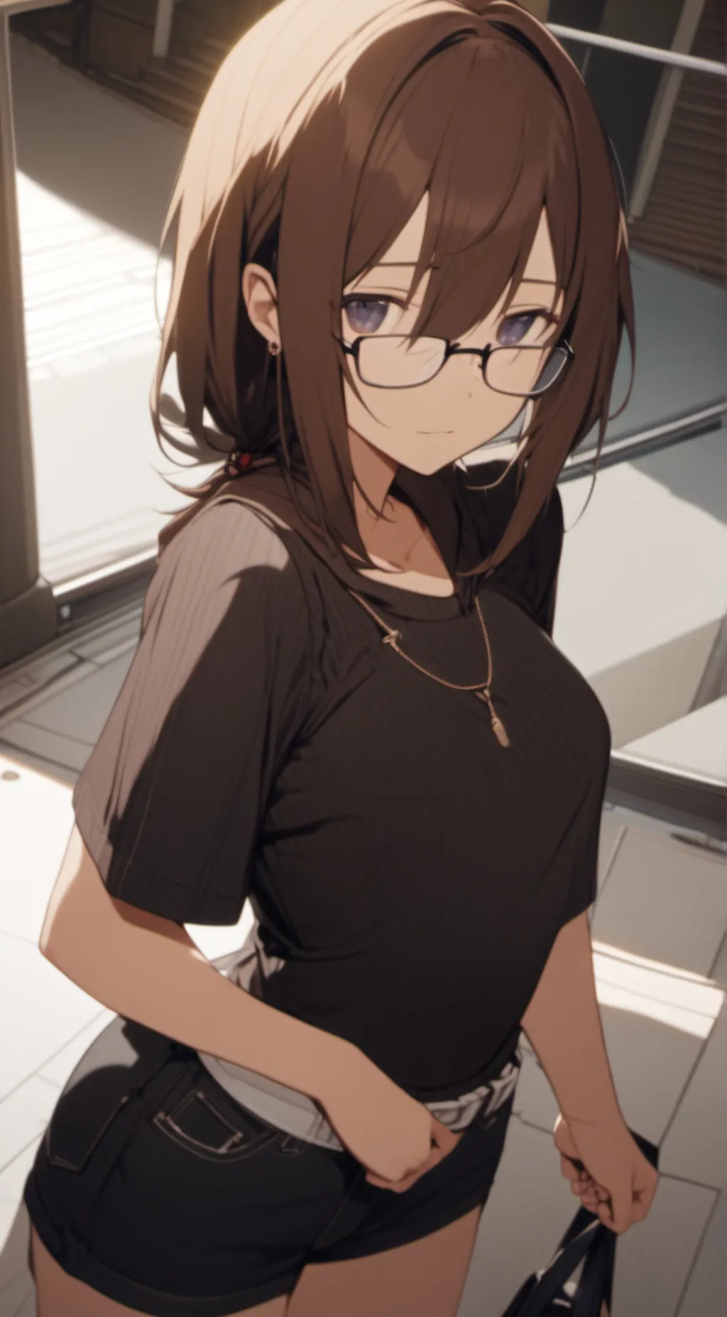 ai character: Serena Gold background