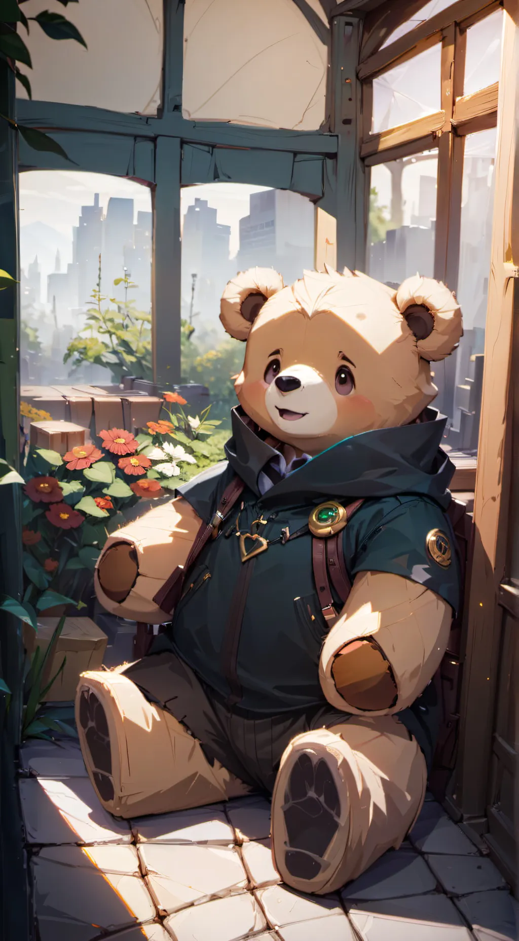 ai character: teddy bear background