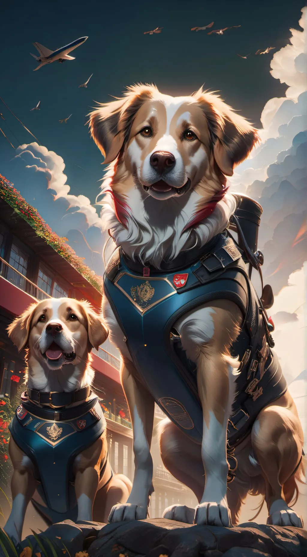 ai character: Biscut and Wheat background