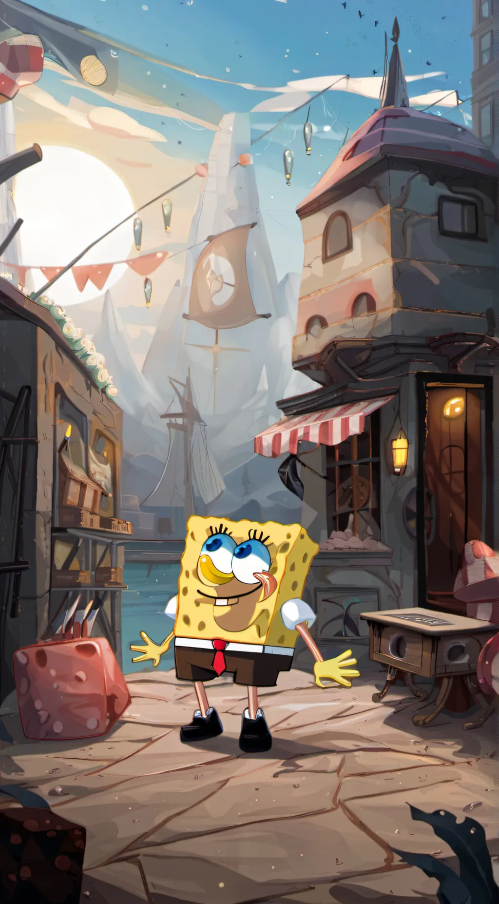 ai character: spongebob background