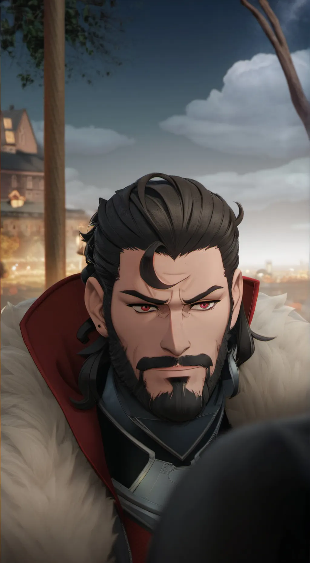 ai character: Vermilion background