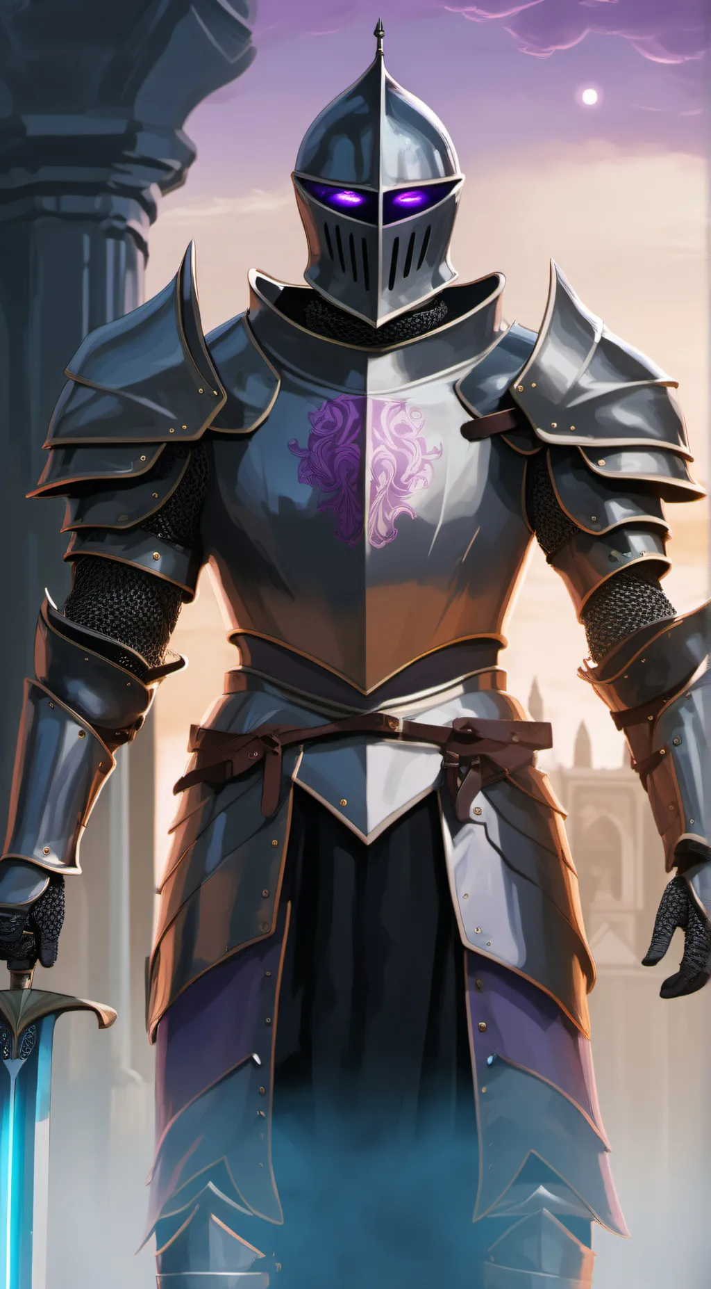 ai character: Purple knite background