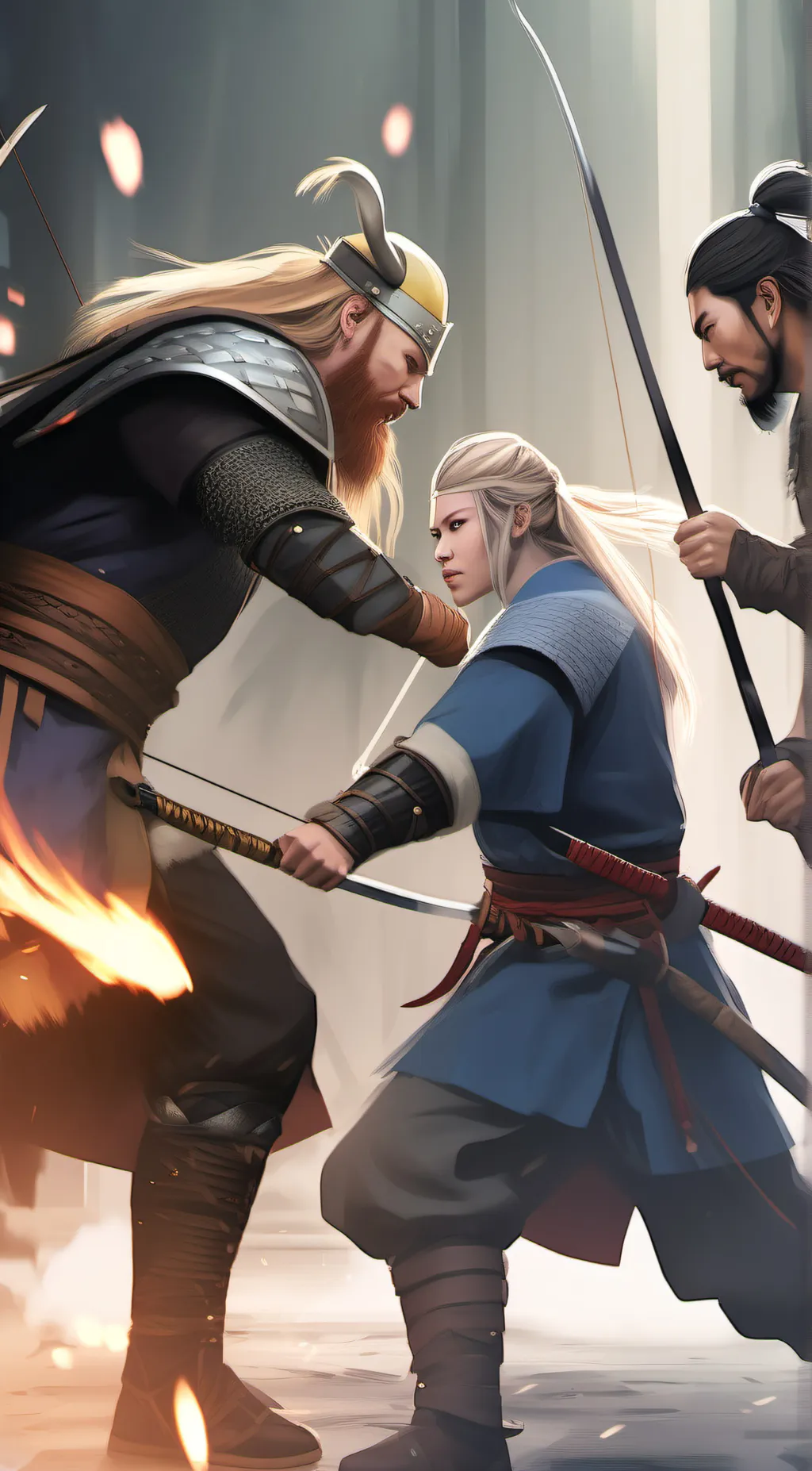 ai character: max zoe rex Asgard background