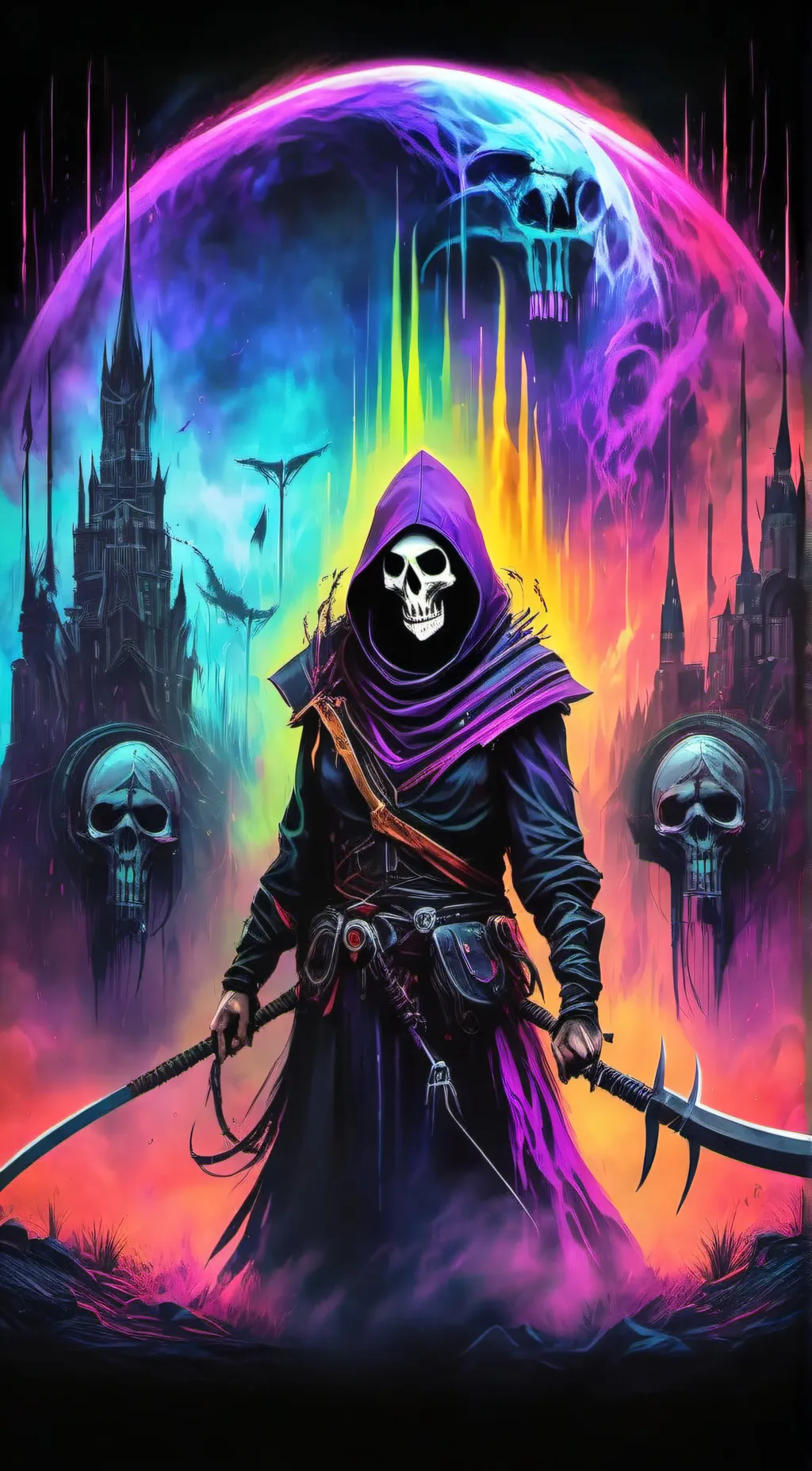 ai character: Grim background