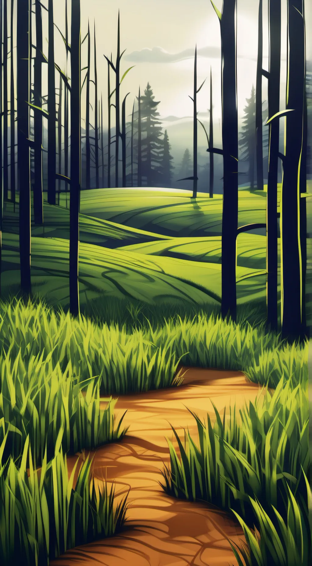 ai character: grass background