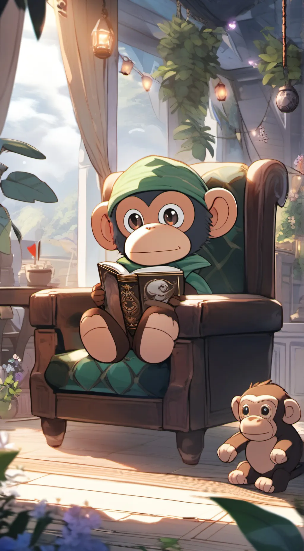 ai character: monkey background