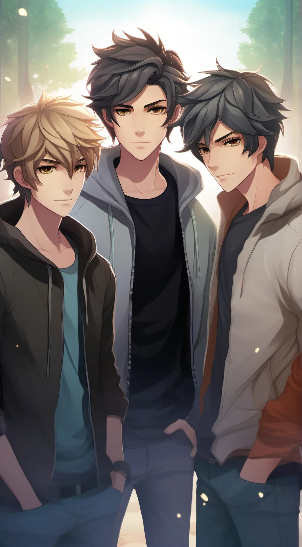 ai character: Zane,Leo,Zack background