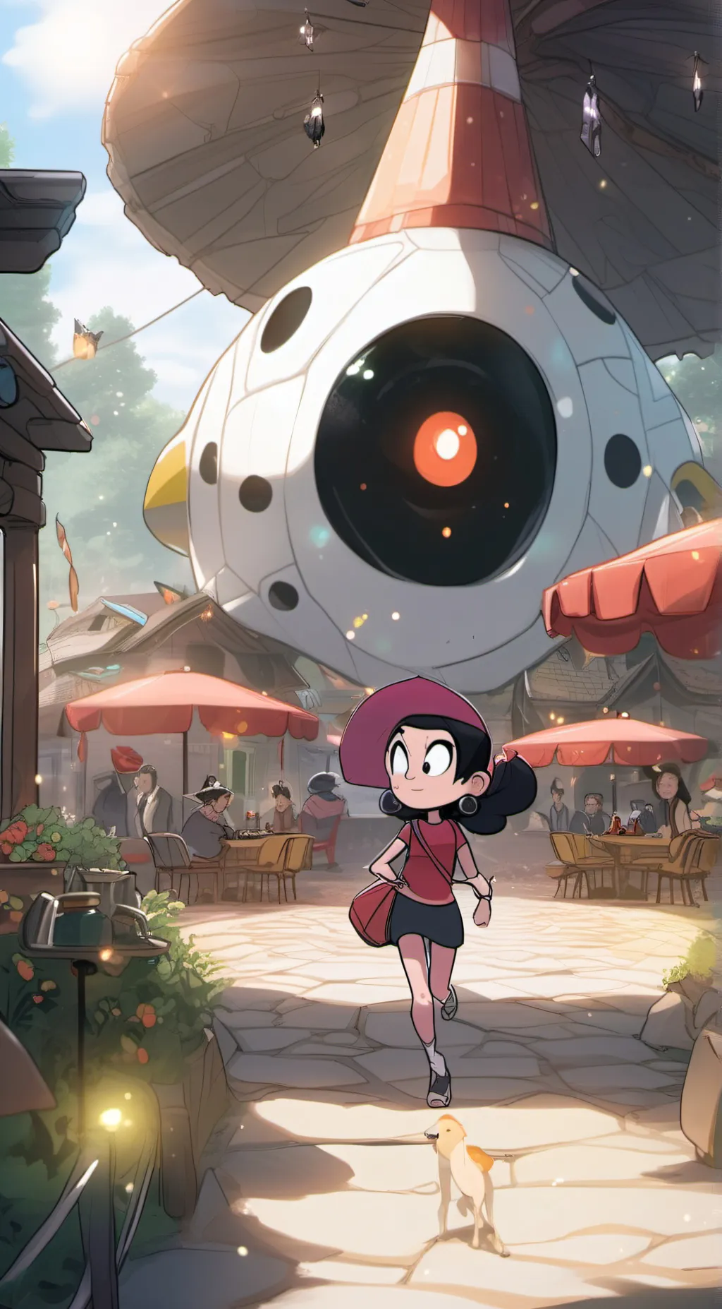 ai character: Spinel pink background