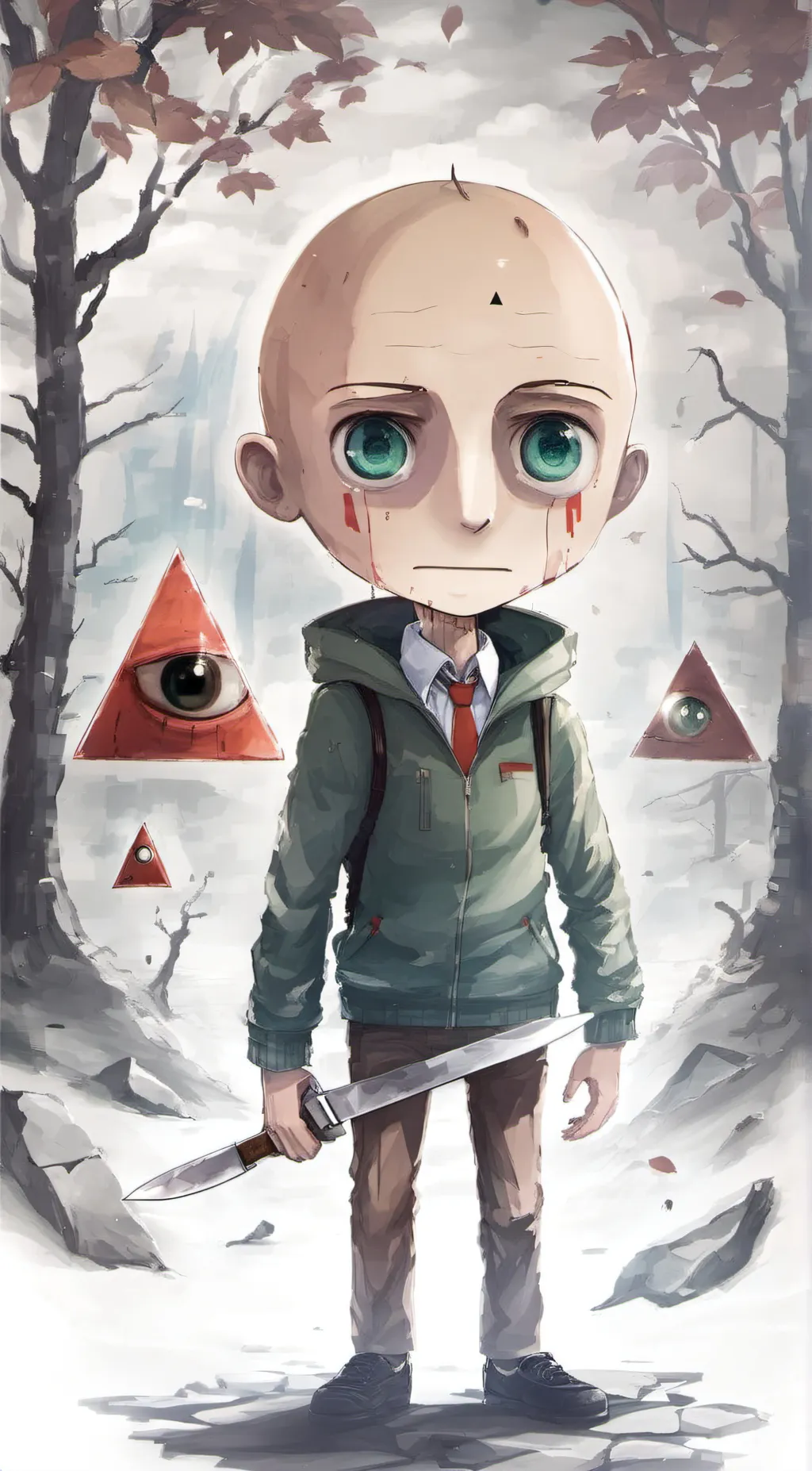 ai character: fnf glitch baldi background