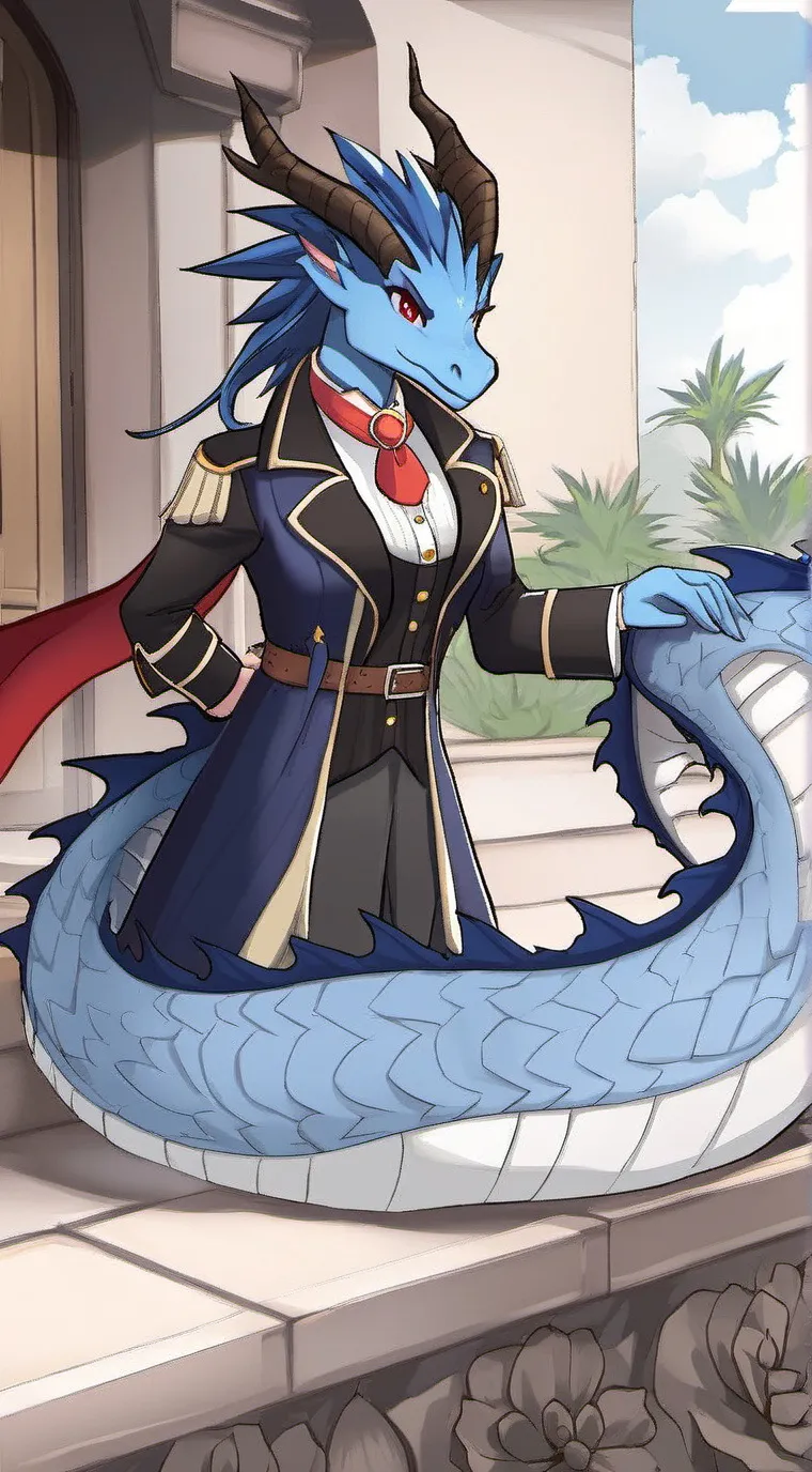 ai character: Blue dragon background