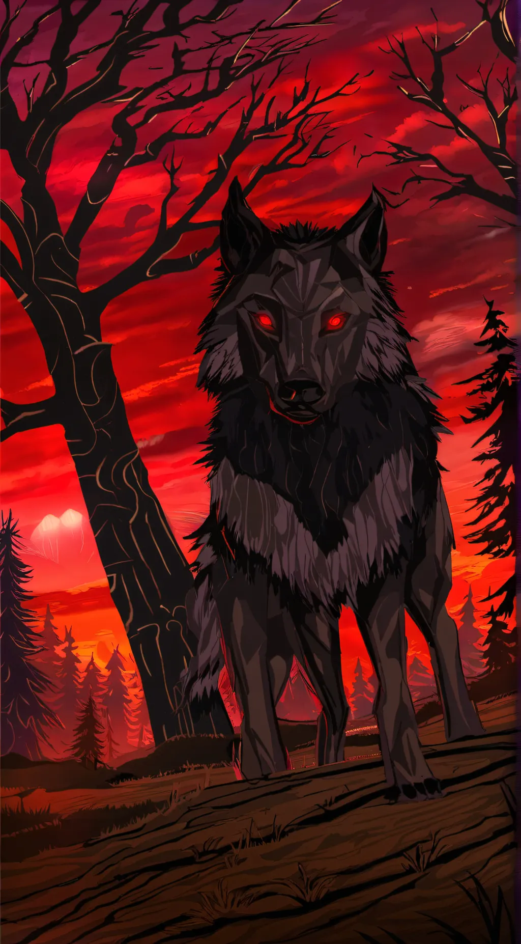 ai character: Alfa red background