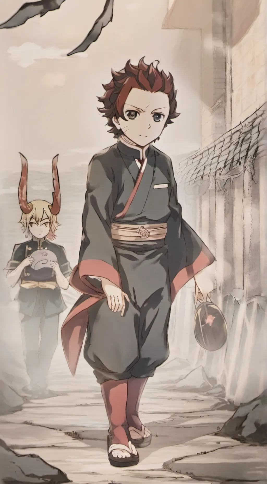 ai character: tanjiro  background