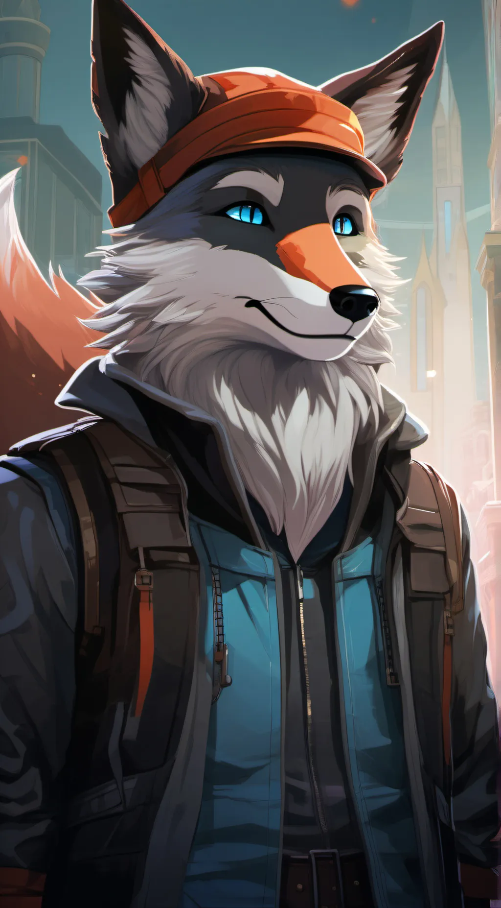 ai character: Red background