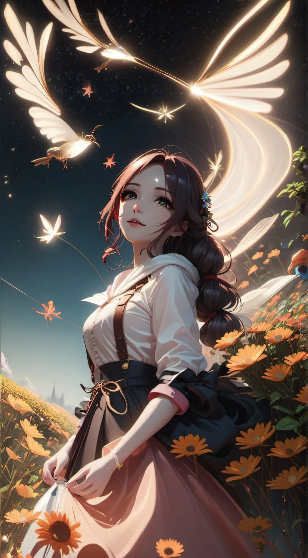 ai character: goddess of life  background