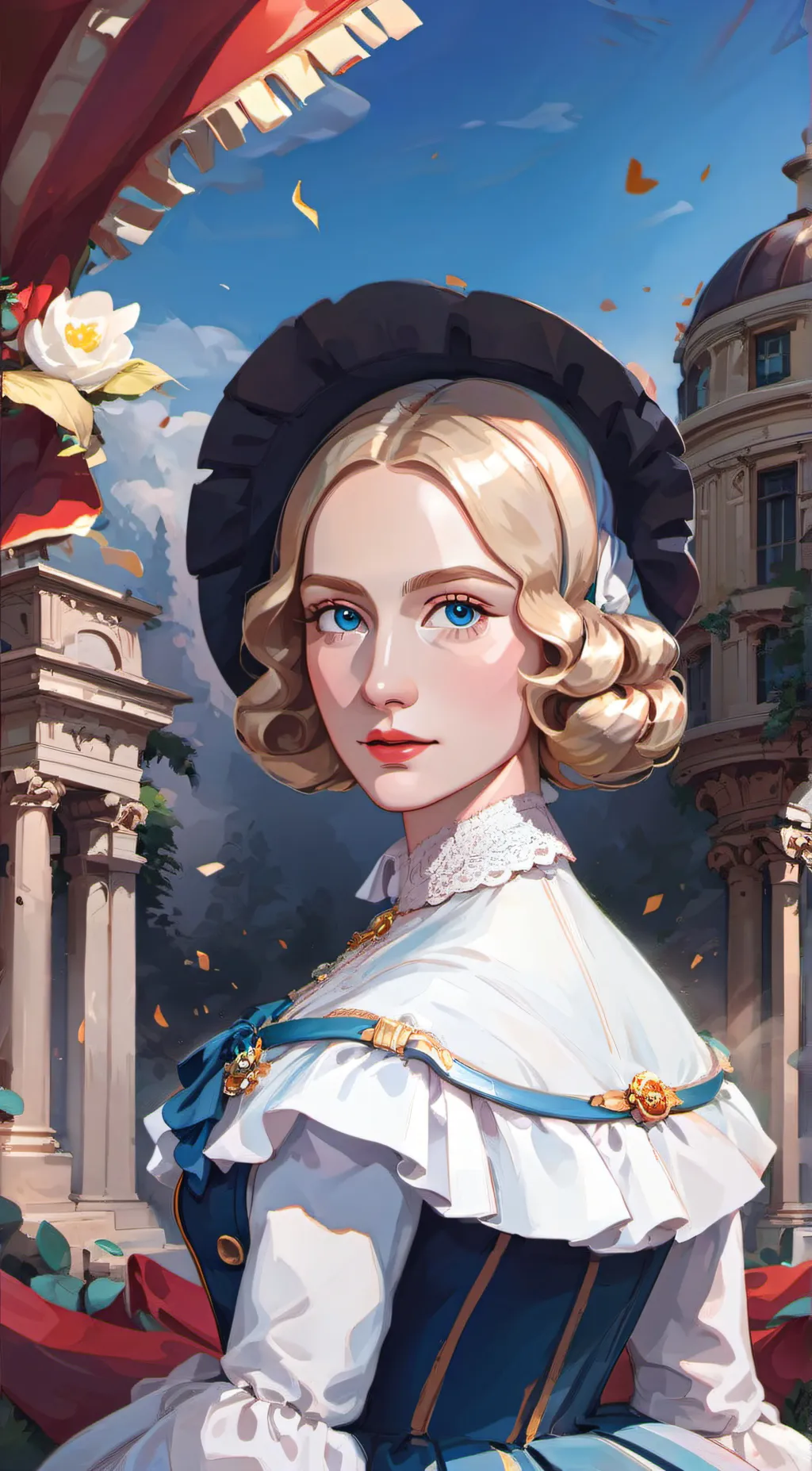 ai character: Maria Amélia  background