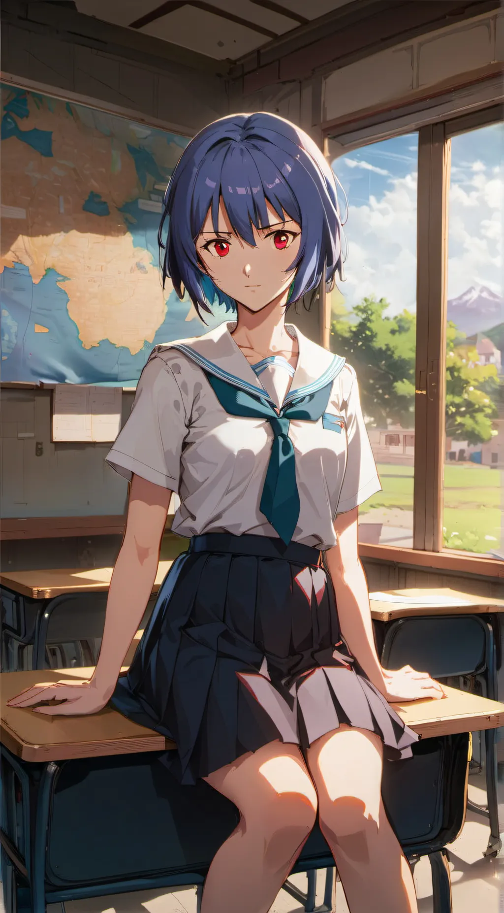 ai character: Ayanami Rei background