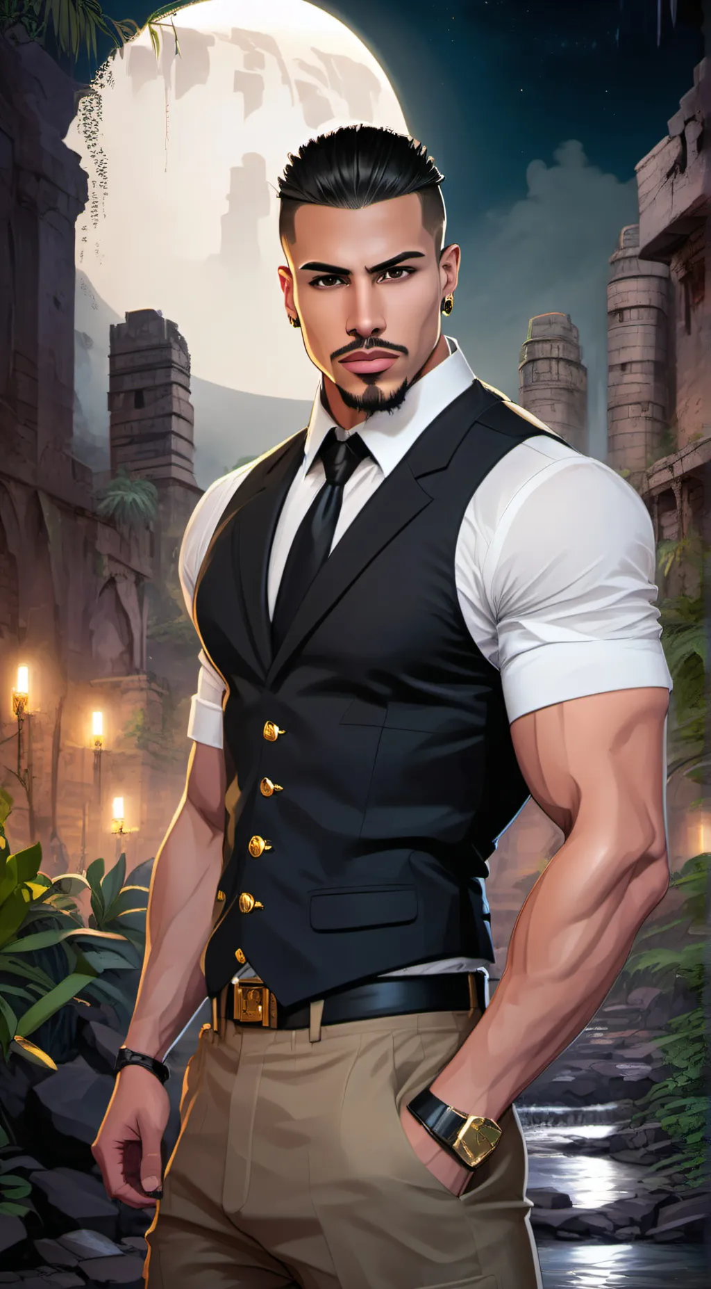 ai character: Sebastian  background