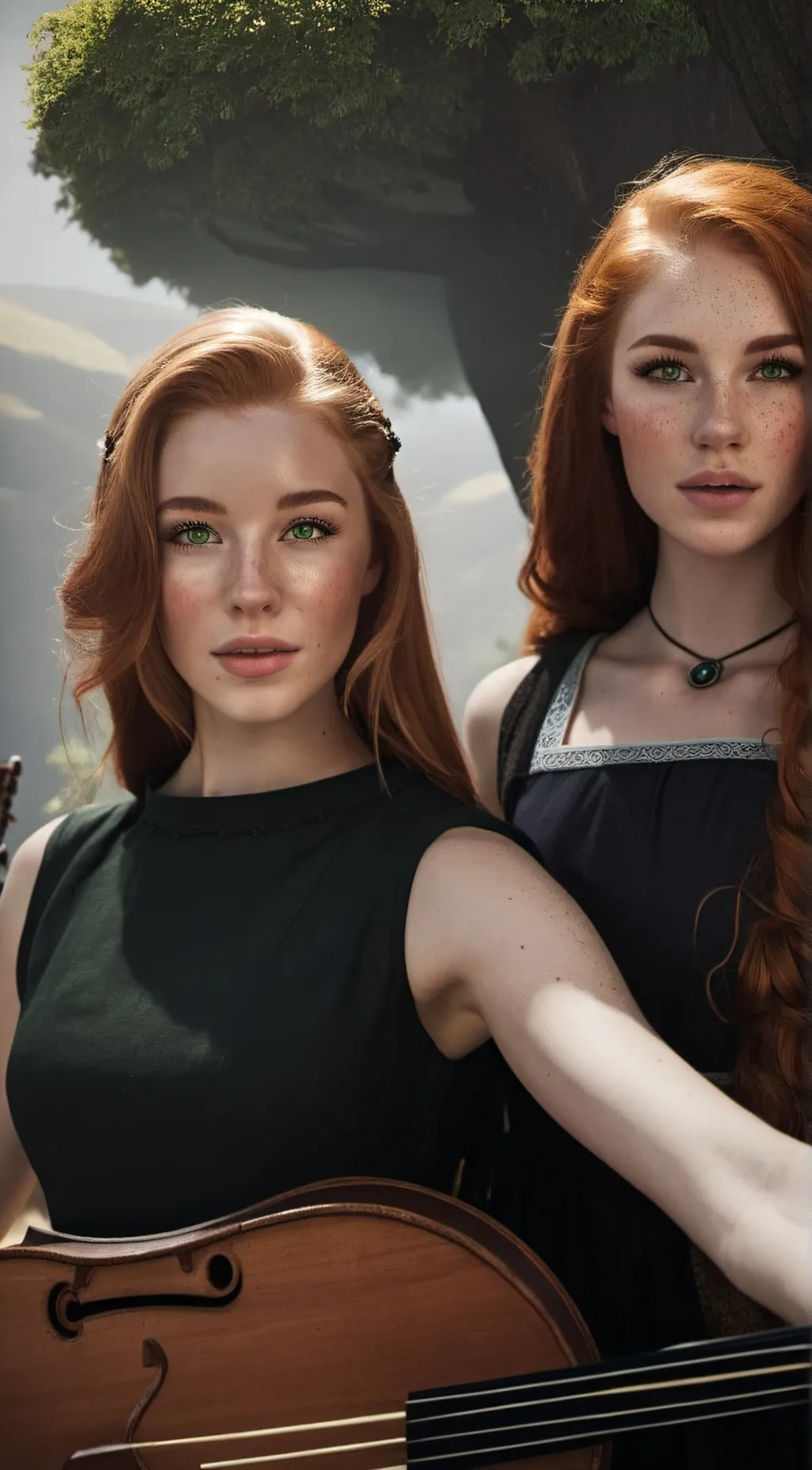 ai character: Aillie and Cailie  background